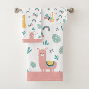 Llamas gatos Alapaca Recorte rosa Animales Boho Gi