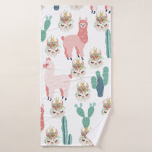 Llamas rosadas lindas y cactus verdes