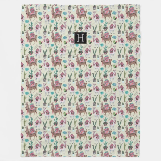 Llamas y cactus occidentales | Grandes mantas de g (Anverso)