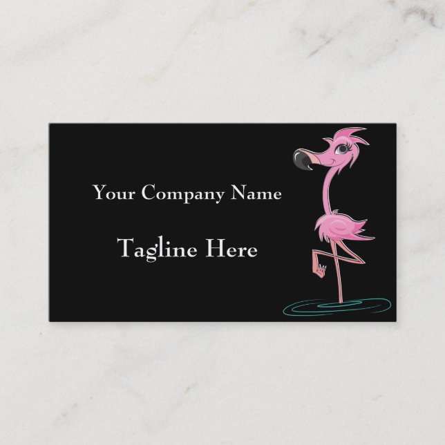 Llamativas tarjetas de negocios Flamingo Rosado (Anverso)