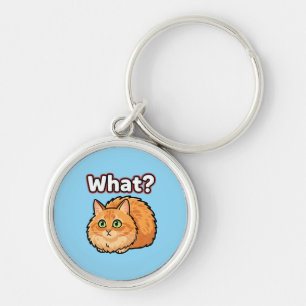 Llamativo llavero de gato ginger sorprendido ¿Qué?