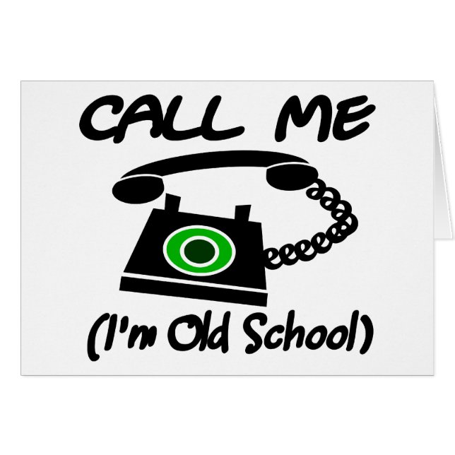 Llámeme, yo son escuela vieja con el teléfono (Anverso (Horizontal))