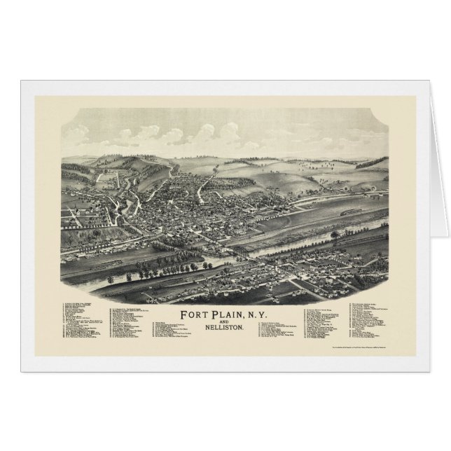 Llano y Nelliston, mapa panorámico de NY - 1891 (Anverso (Horizontal))