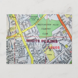 LLANTAS BLANCAS, postal de Mapa de Vintage de NY