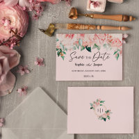 Llanto rosa floral de Rubor Guardar la tarjeta de