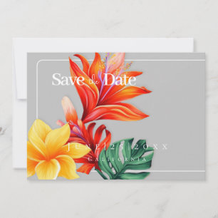 Llanura floral tropical Guardar la tarjeta de fech