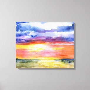 Llanuras de Serengeti, África, acuarela, arte mur