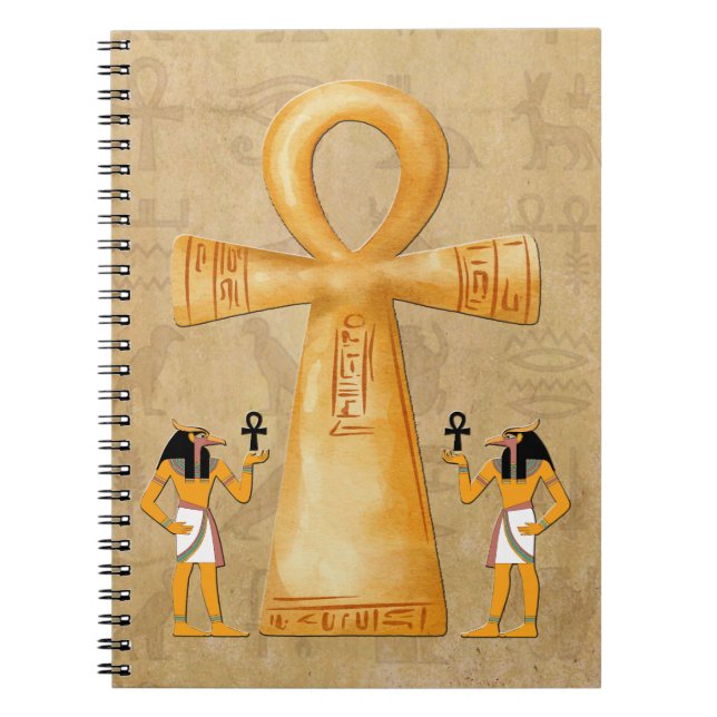 Llave de la Vida Ankh En Cuaderno de Jeroglíficos (Frente)