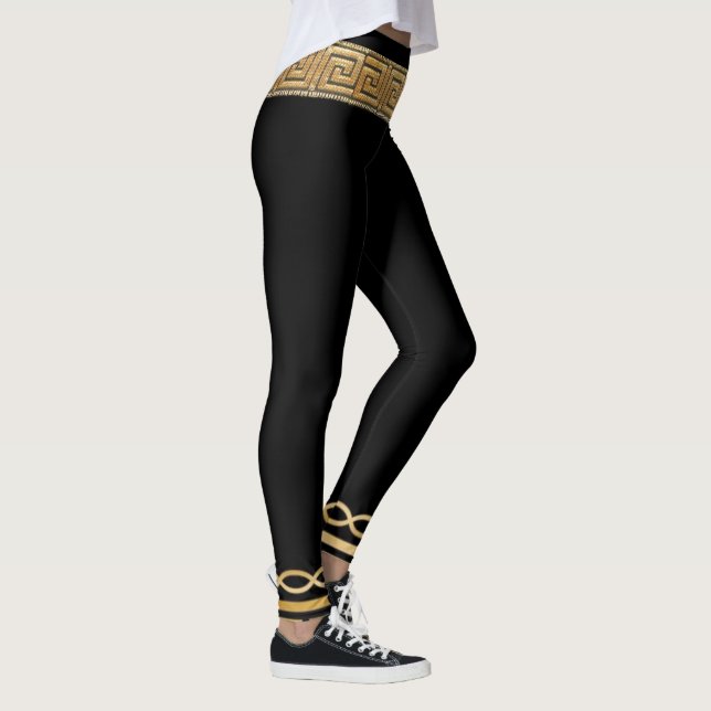 Llave Griega Básica Dorada sobre Leggings Atlético (Derecha)