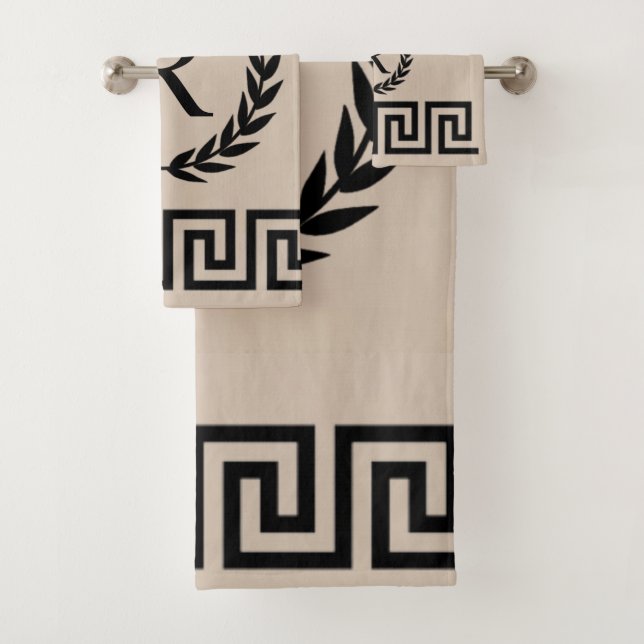 Llave Griega, Corona de Laurel Beige PERSONALIZADO (In situ)