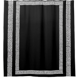 Llave Griega - Diseño Negro Cortina de Ducha