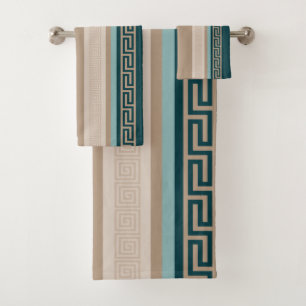 Llave griega - Meander - Taupe y verde