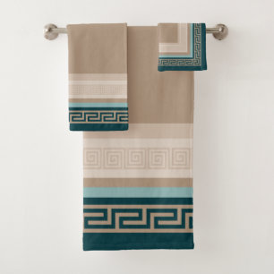 Llave griega - Meander - Taupe y verde