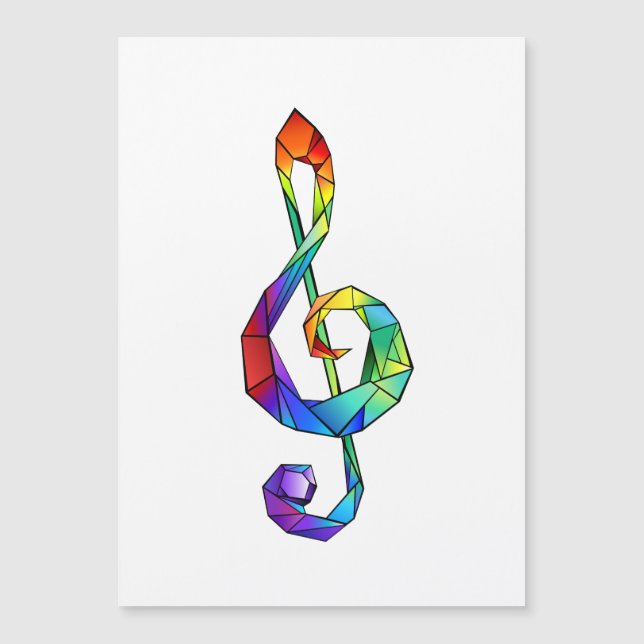 Llave musical de sol arcoíris (Anverso)