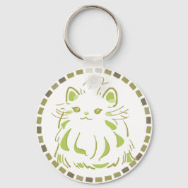 LLAVERO みどりのタイルとペルシャ猫のやさしいまなざし