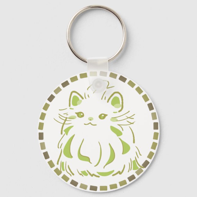 LLAVERO みどりのタイルとペルシャ猫のやさしいまなざし (Anverso)