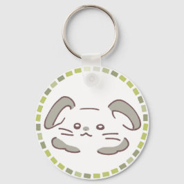 LLAVERO カラフルタイル模様＆ふわふわうさぎ