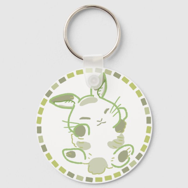 LLAVERO パステルグリーン＆リラックスうさぎ (Anverso)