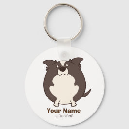 LLAVERO ボーダーコリー"ボダたま (ブラック)" <名前・電話番号>