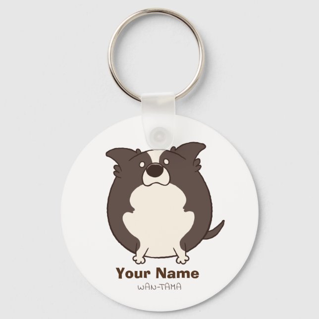 LLAVERO ボーダーコリー"ボダたま (ブラック)" <名前・電話番号> (Anverso)