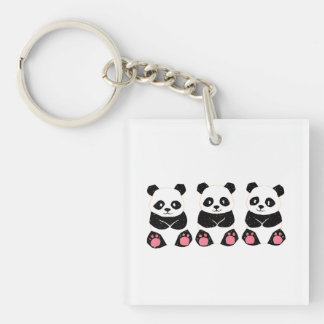 LLAVERO ポップ・シンプルなデザイン☆ぱんだのキーホルダー