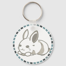 LLAVERO モダングレー＆もこもこ座りうさぎデザイン 