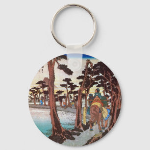 Llavero 吉 原 宿, 広 Yoshiwara-juku, Hiroshige, Ukiyo-e