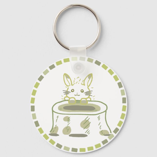 LLAVERO 妖精のようなうさぎ＆黄緑タイルデザイン  (Anverso)