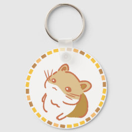 LLAVERO 明るいオレンジ＆キュートなハムスターイラスト  