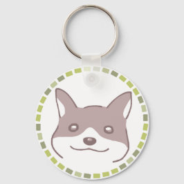 LLAVERO 明るいタイル模様＆笑顔の犬イラスト