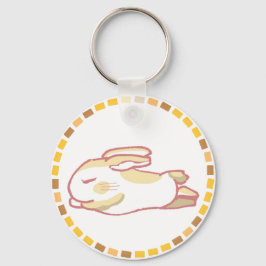 LLAVERO 春らしい濃い桃色＆リラックスうさぎイラスト