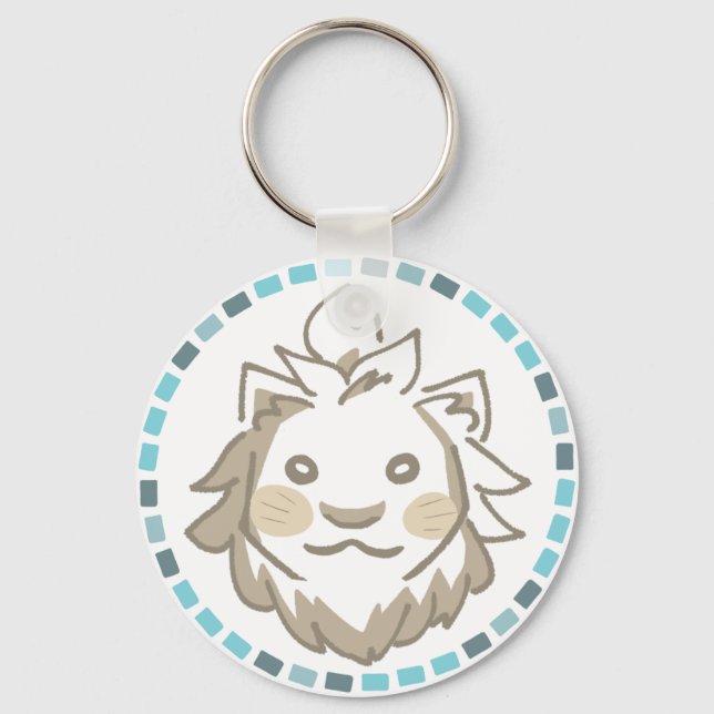 LLAVERO 暖かいライオン＆爽やか青タイル (Anverso)