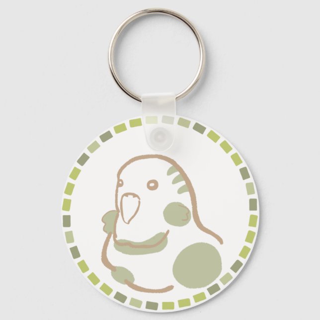 LLAVERO 森のインコ＆ポップな緑タイル (Anverso)