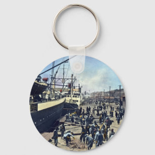Llavero 横浜港 del envío del vintage de Japón del pue