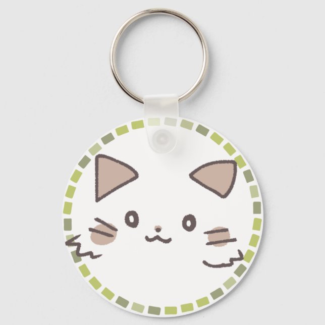 LLAVERO 素朴なカフェタイルとねこイラスト (Anverso)