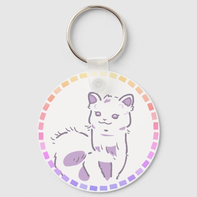LLAVERO 紫とピンクグラデーション＆笑顔のアルパカデザイン (Anverso)