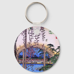 Llavero 藤 と 太 鼓 橋, 重 Wisteria y Puente Arqueado, Hiroshige