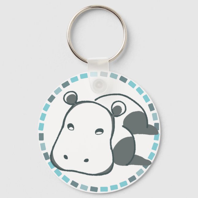 LLAVERO 青タイル＆優しいカバ (Anverso)