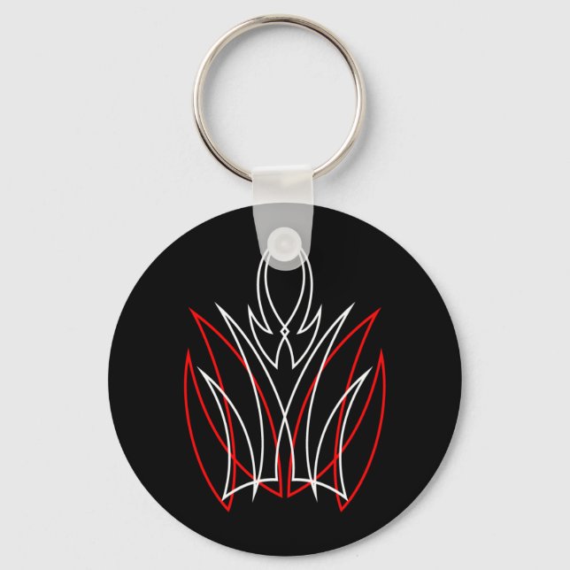 Llavero 0001 Pinstripe Rojo & Blanco (Anverso)