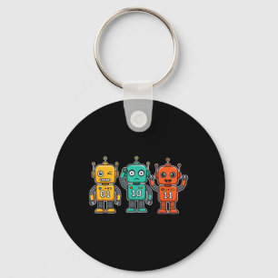Llavero 01 10 11 Robot Divertido para Hombres Mujeres Niño