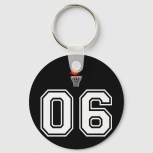 Llavero 06 Number Basketball Style Vintage White Premium