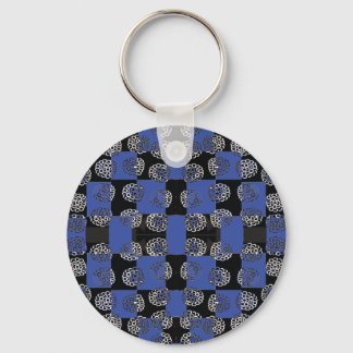 Llavero 083 Flores En Checkerboard Blue_Panel.ai