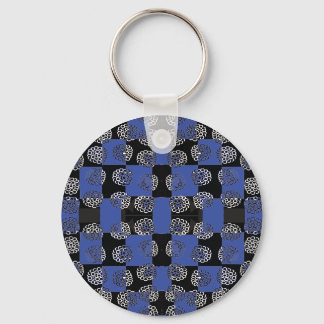 Llavero 083 Flores En Checkerboard Blue_Panel.ai (Anverso)