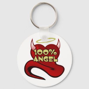 Llavero 100% Ángel Diablo Corazón