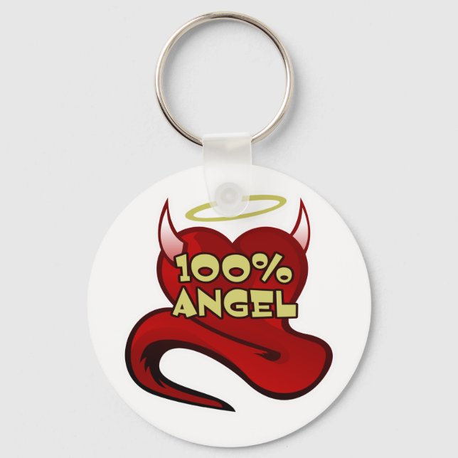 Llavero 100% Ángel Diablo Corazón (Anverso)