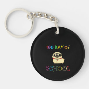 Llavero 100° Día De Colegios Pug Teachers Niños Felices