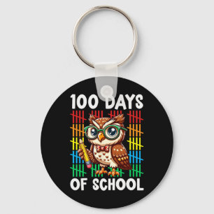 Llavero 100° Día De Lápiz Lechuza Maestra Feliz 100 D