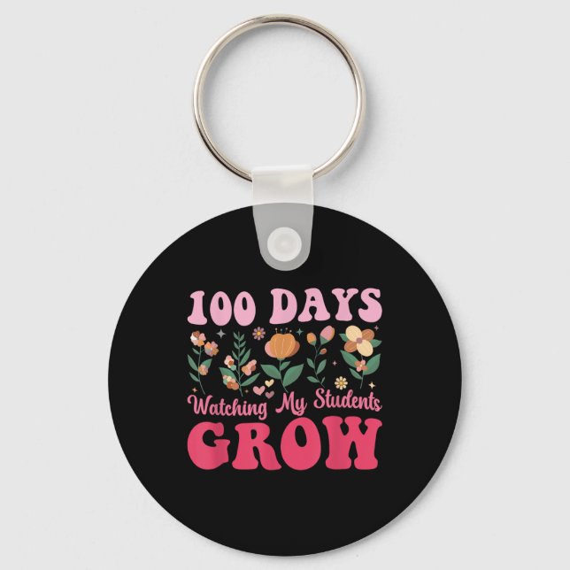 Llavero 100 días cultivando flores de boho (Anverso)