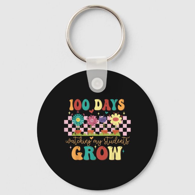 Llavero 100 días cultivando flores de boho (Anverso)