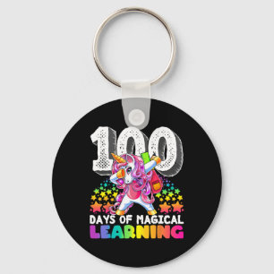 Llavero 100 Días De Aprendizaje Mágico Dabbing Unicorn Reg